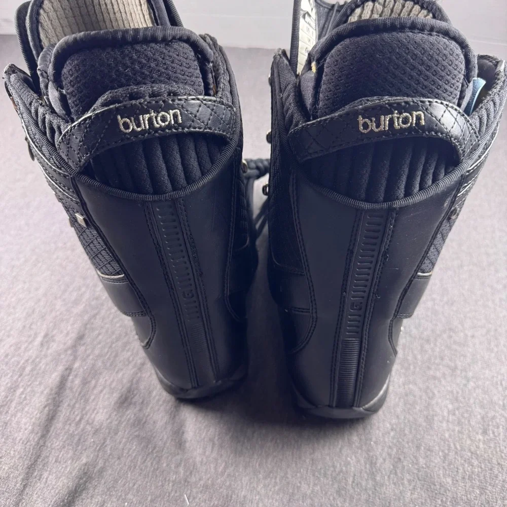 Burton Sapphire Snowboard Boots Womens 8 Black Studded Quilted Lace Up 25 JPN‎